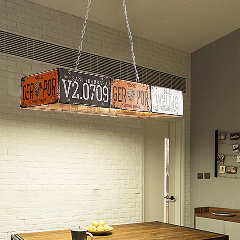 Geometric Chandelier Light Fixture Retro Industrial Style Metal Pendant Lighting for Bar