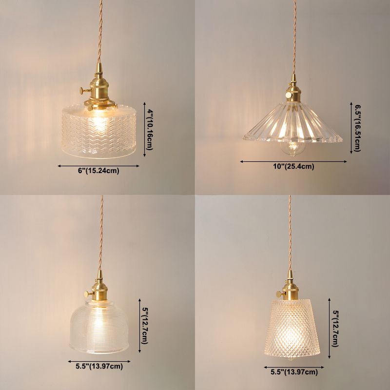 Indoor Single Light Hanging Light, Minimalist Clear Glass Pendant Light