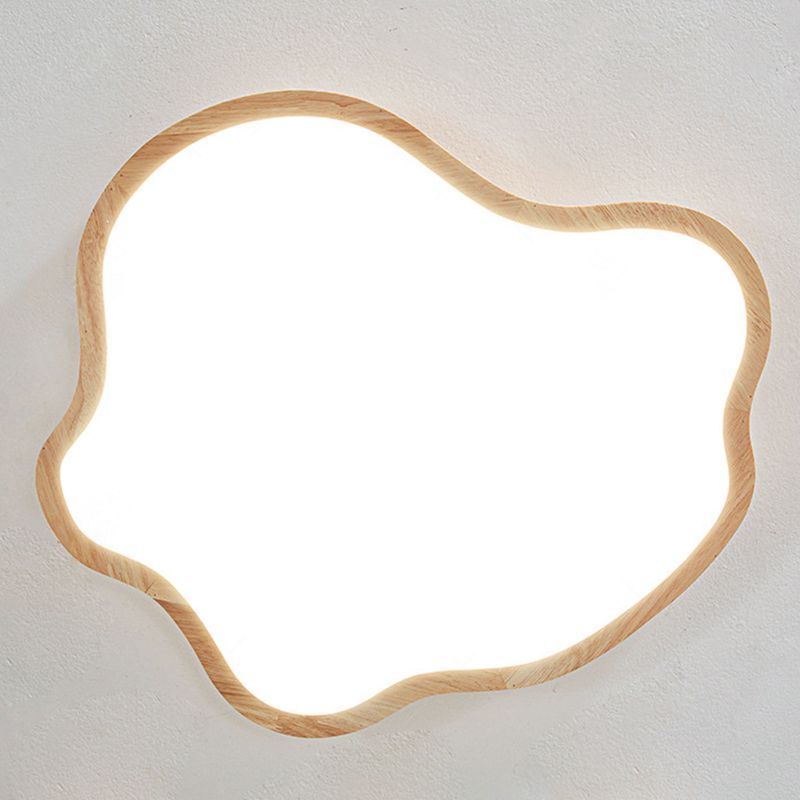 Modernism Acrylic Ceiling Light Wood Flush Mount Lighting for Bedroom