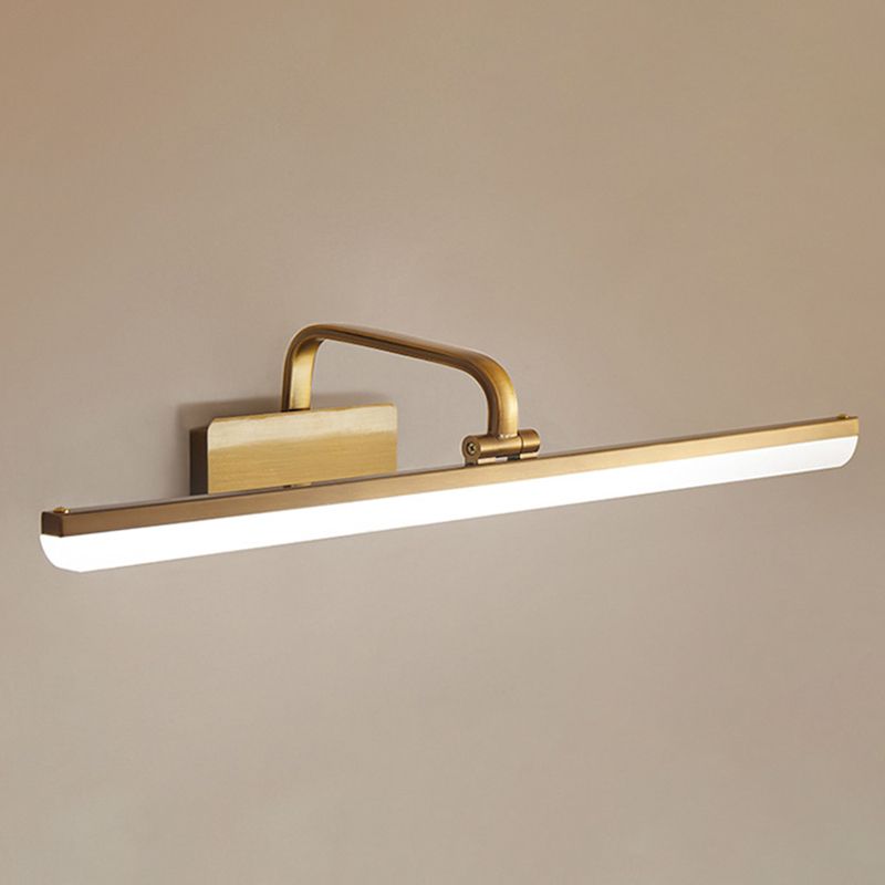 Waterdichte lineaire LED -wandlichtmetaal Modern Minimalisme Brass Vanity Neutraal Light voor kleedkamer