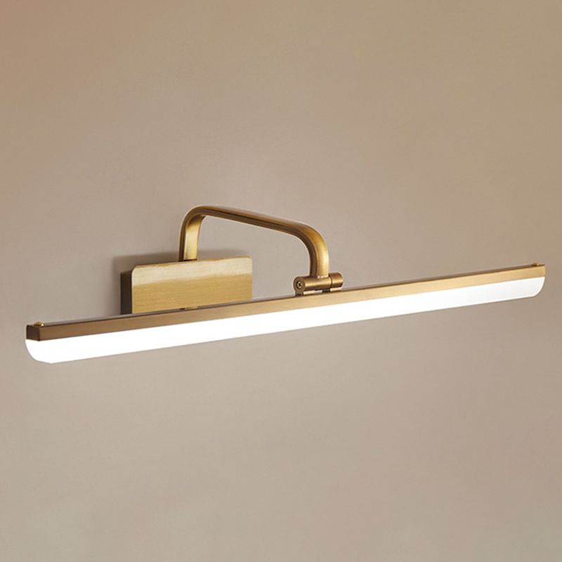 Waterproof Linear LED Wall Light Metal Modern Minimalism  Brass Vanity Neutral Light for Dressing Room