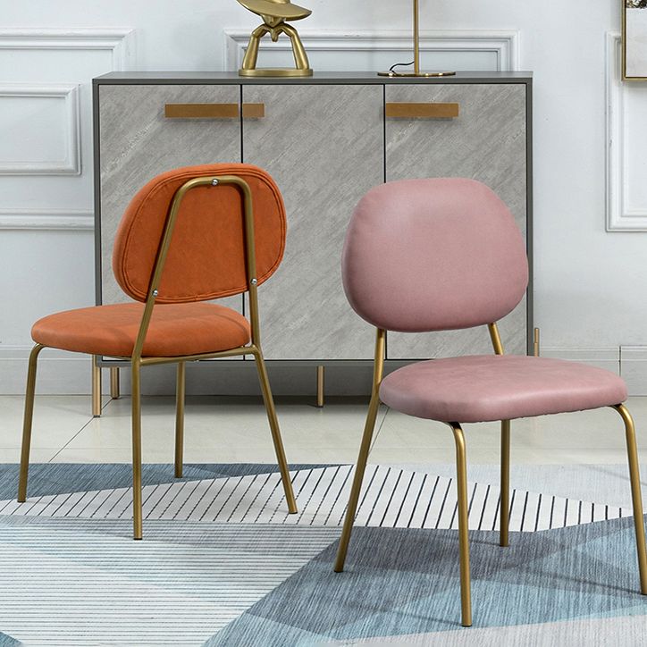 Sillas sin brazos de comedor de metal Glam, respaldo abierto, silla lateral para restaurante