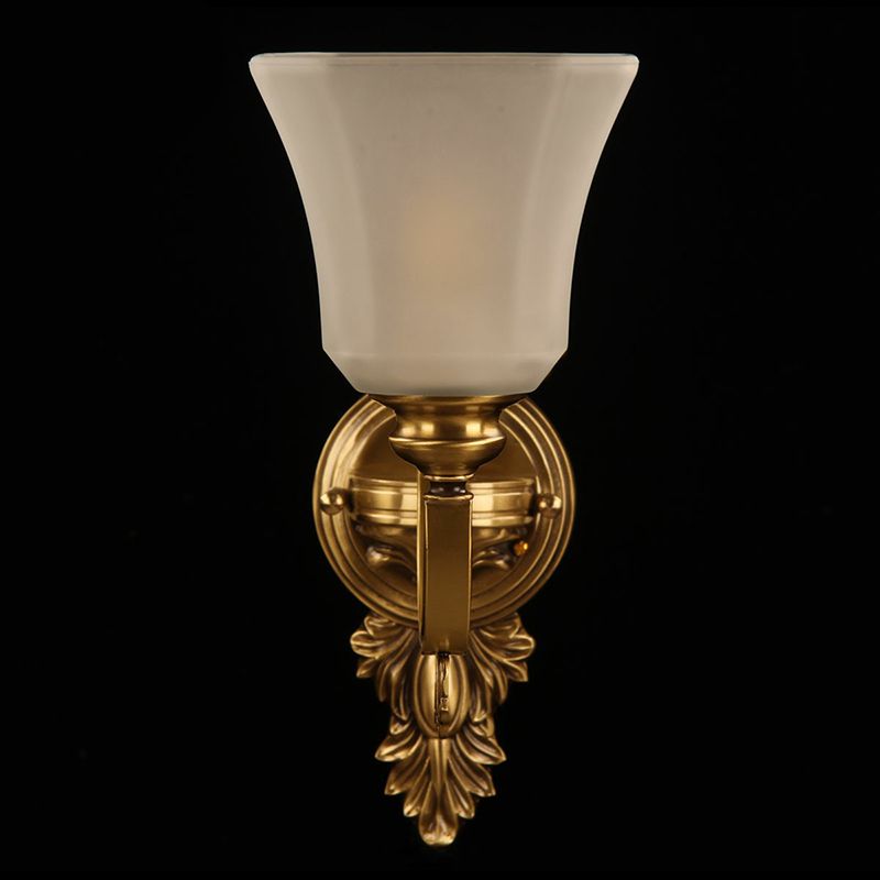 Bell met panelen Bell Frosted Glass SCONCE ALTISCHE 1 LICHT BEVERDERE WANDWANDELINGENDE BELANGTE BRONS