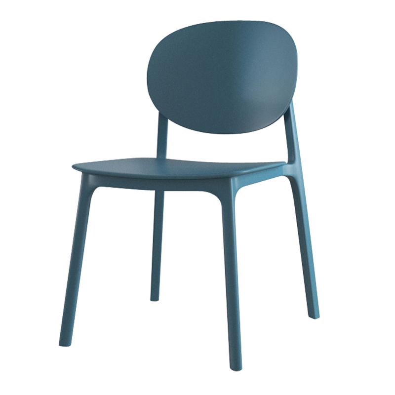 Plastic Contemporary Kitchen Dining Chair Armless Open Back Chair