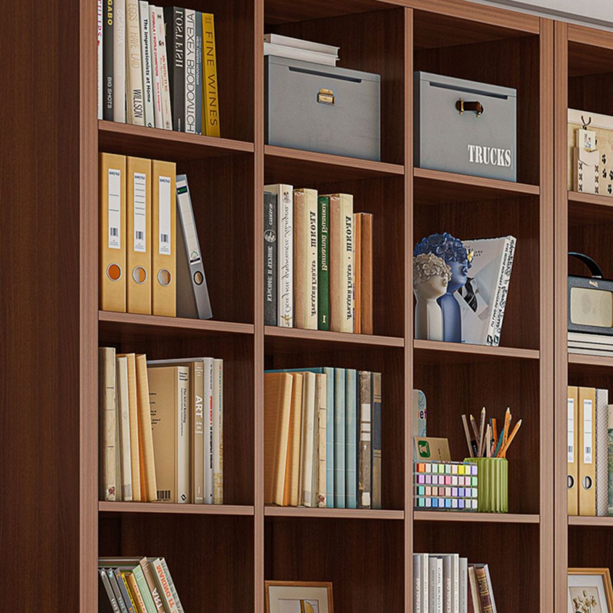 11.8" W Standard Shelf Bookcase Engineered Wood Closed Back Modern Book Shelf
