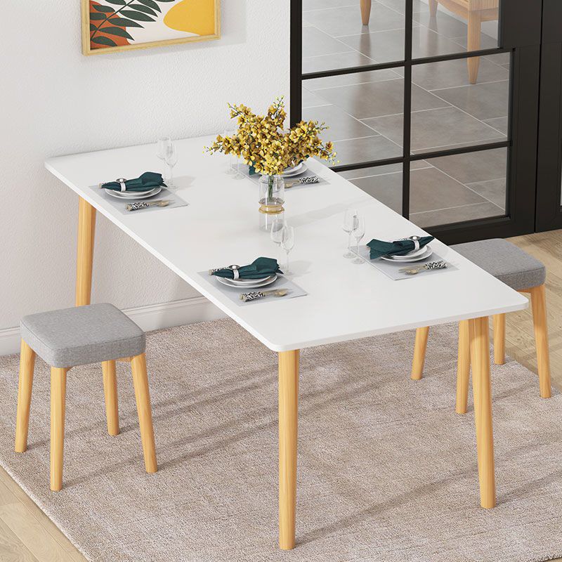 Industrial Wood Rectangle Dining Table Kitchen Standard Dining Table with 4 Legs