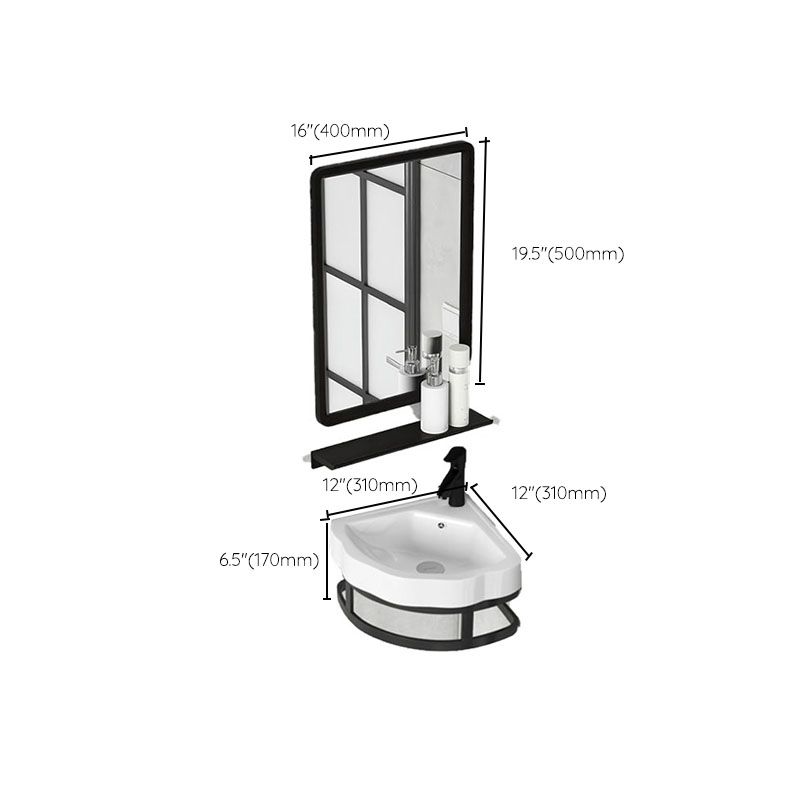 Contemporary Bathroom Sink with Pop-Up Drain Resin Specialty Wall Mount Bathroom Sink
