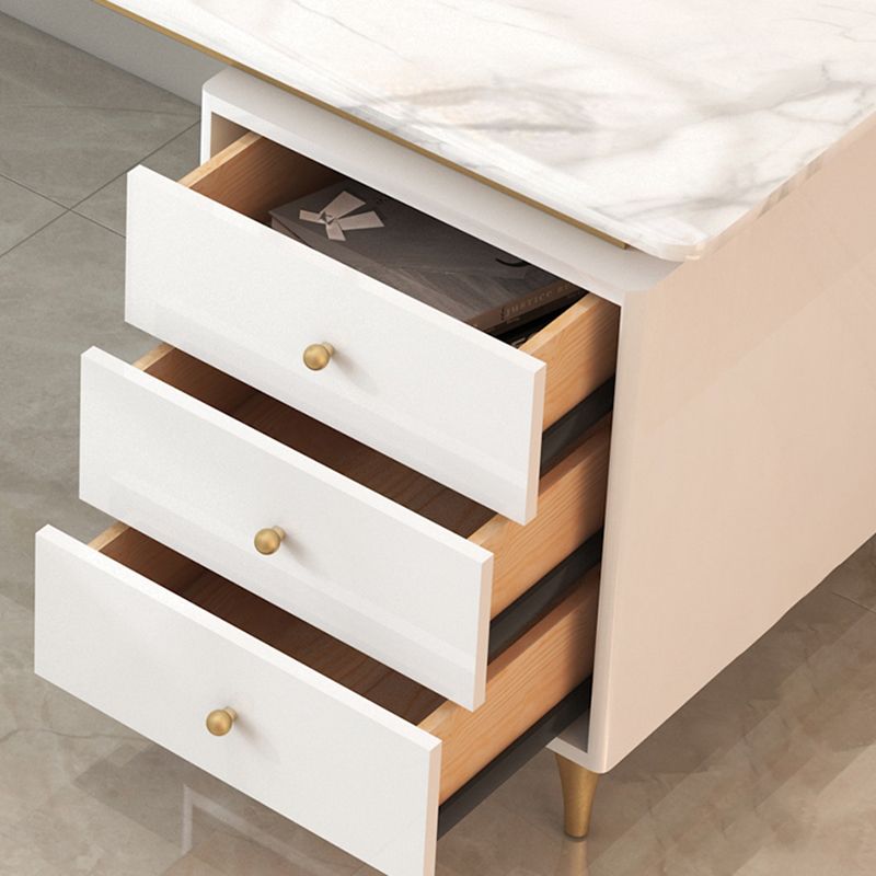 3 Drawers Writing Desk Rectangular Shaped Office Desk in Black/White