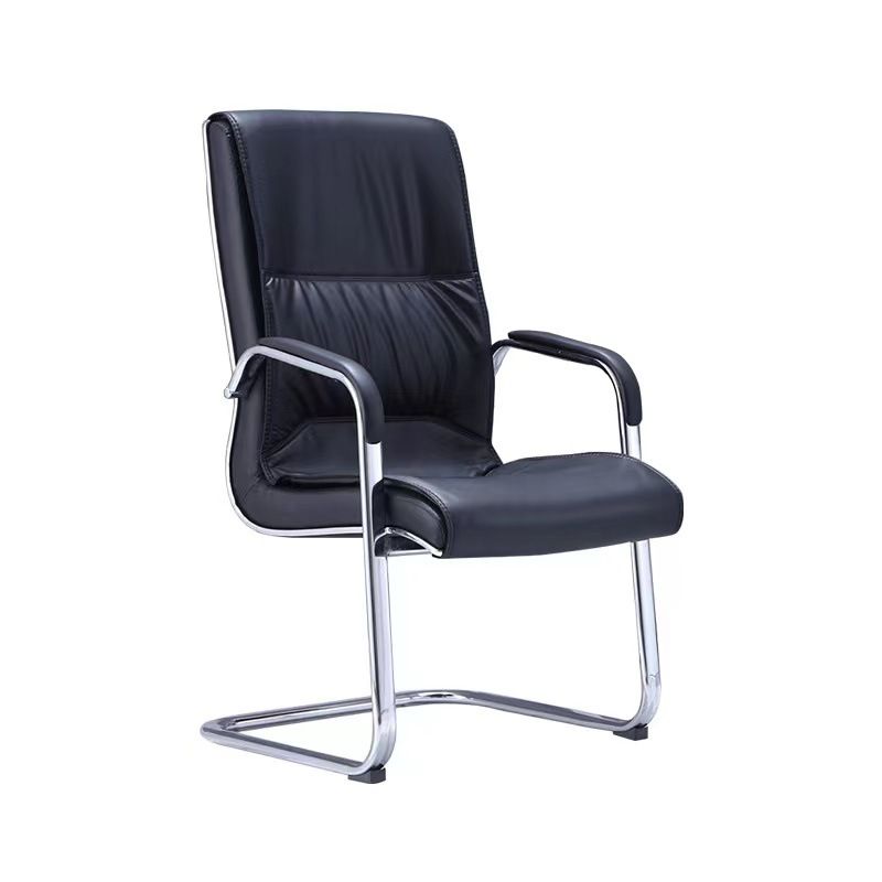 Silver Metal Modern Conference Chair High Back Leather Conference Chair