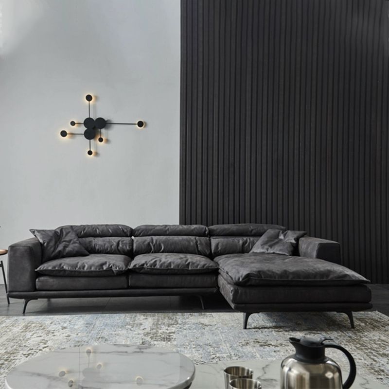 Square Armrest Cushioning Backrest Black Metal Sofa Legs Black Tech Fabric Sofa Bed