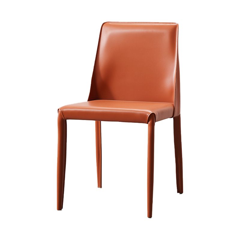 Contemporary Leather Armless Dining Chair Metal Dining Room Chairs for Home Use