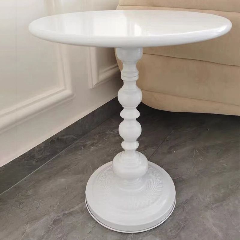 16.5" W x 16.5" D x 20.5" H Sofa Side Accent Table Metal Pedestal End Table