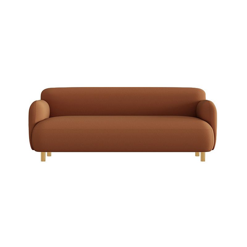 Contemporary Faux Leather Sofa with Square and Tight Back in Solid Wood