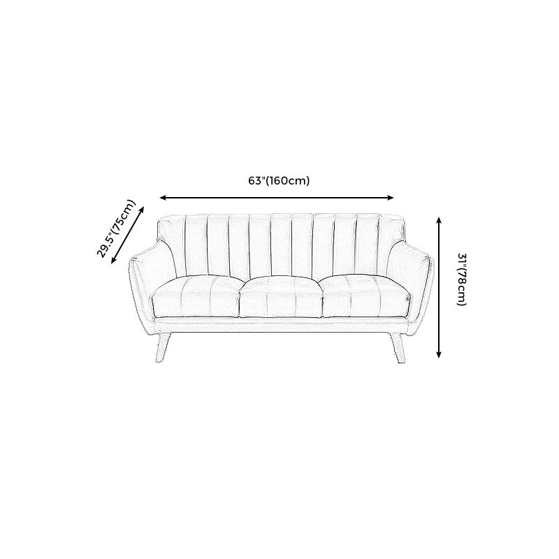 Moderne vlekbestendige lederen sofa vierkante arm bank met strakke rug