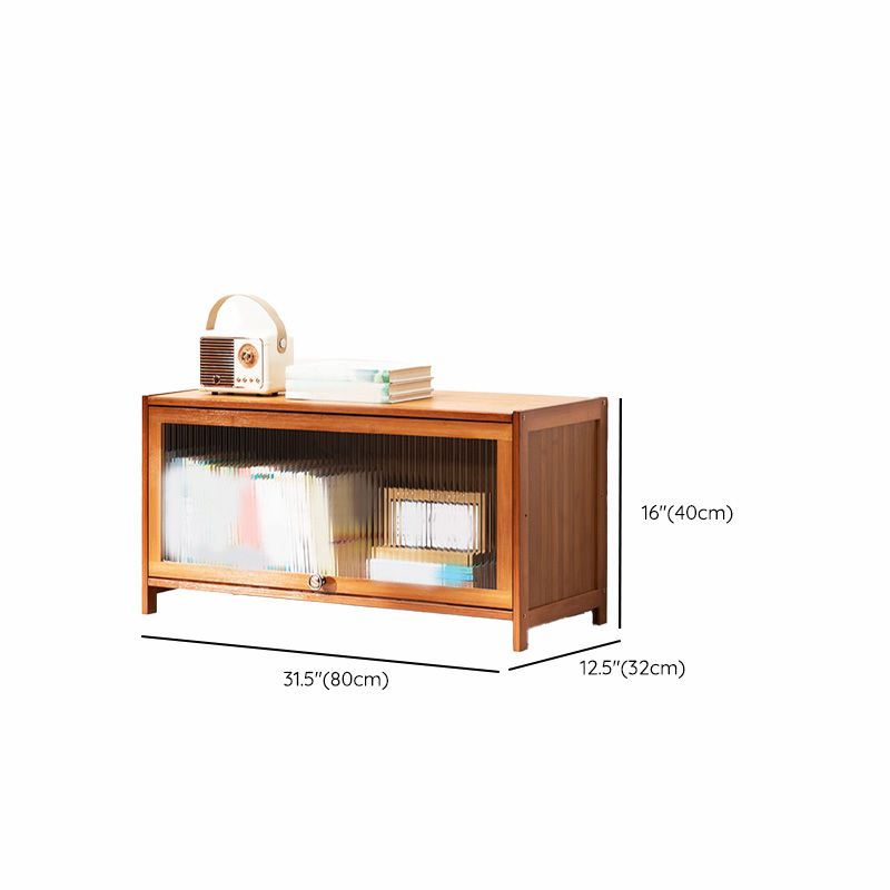 Contemporary Brown Accent Cabinet with Acrylic Doors Rectangle Cabinet