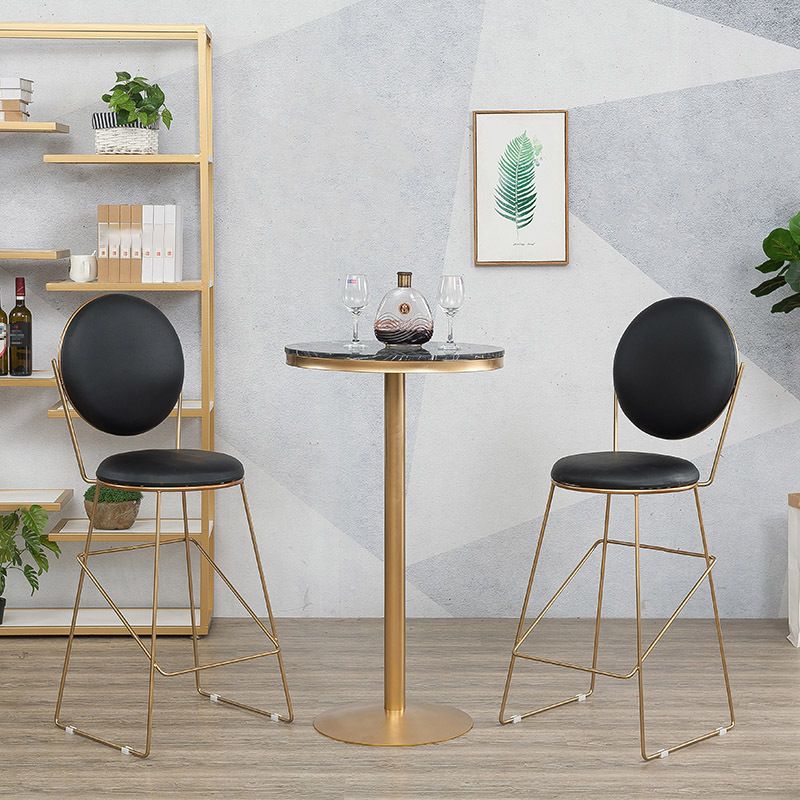 Fixed Counter Set Industrial 1/2/3 Pieces Faux Marble Bar Table Set for Home Use