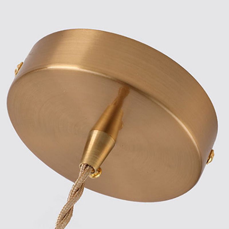 Modern Shaded Hanging Pendant Light Metal Dinning Room Suspended Lighting Fixture in Gold