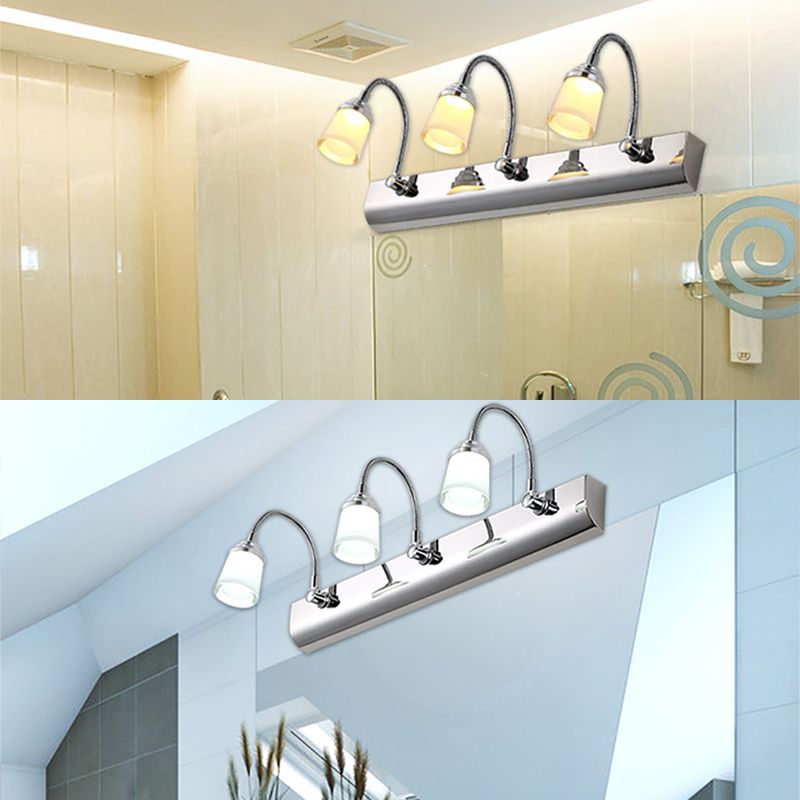 Contemporary Rectangle Shape Vanity Light with Acrylic Shade for Shower Room