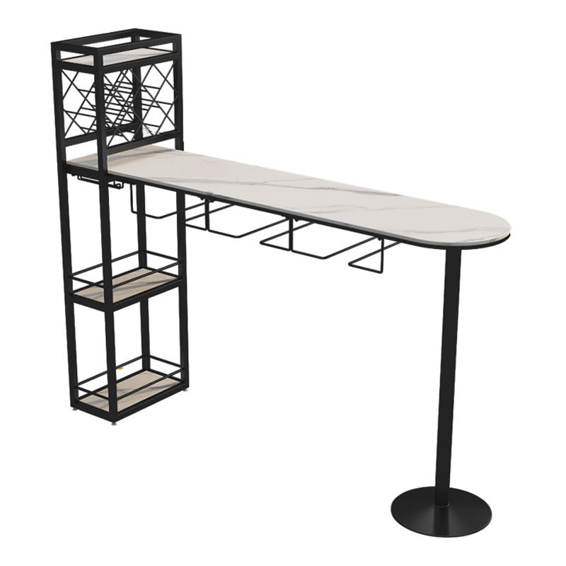 Modern Stone Storage Dining Table Double Pedestal Indoor Patio Bar Table