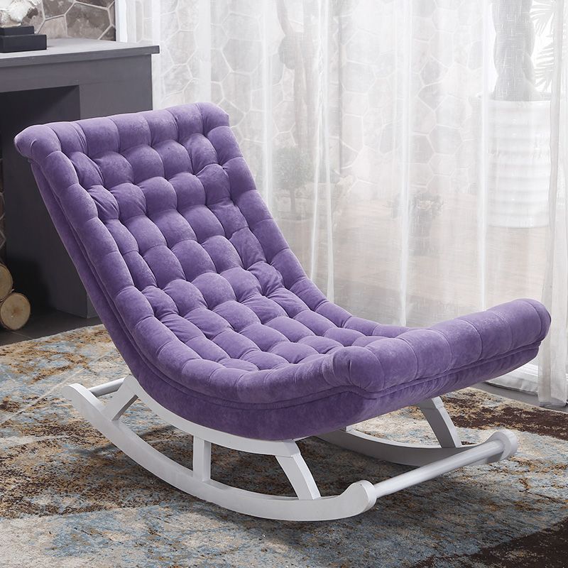 Solid Wood Base Leisure Chaise Rocking Chair Modern Home Lazy Sofa Chair