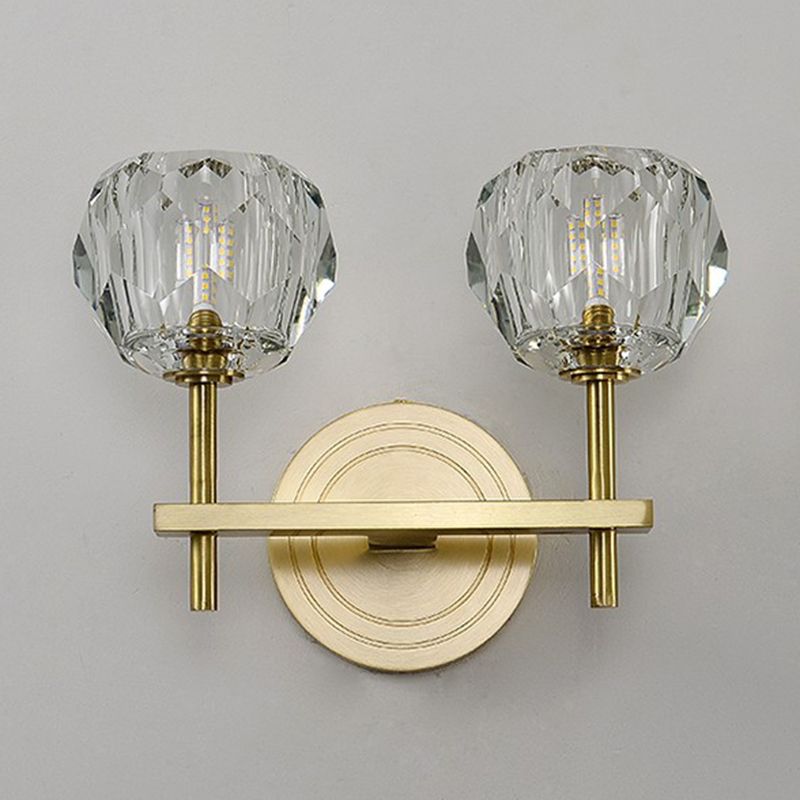 Nordic Messing Wall Light Globe Gold Wandleuchte mit Kristall für Wohnzimmer