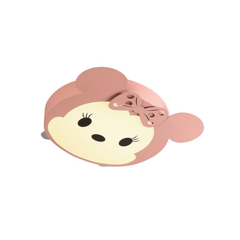Cartoon Mausform Deckenbefestigung Metall LED Kind-Raum Flush Beleuchtung in Schwarz/Pink