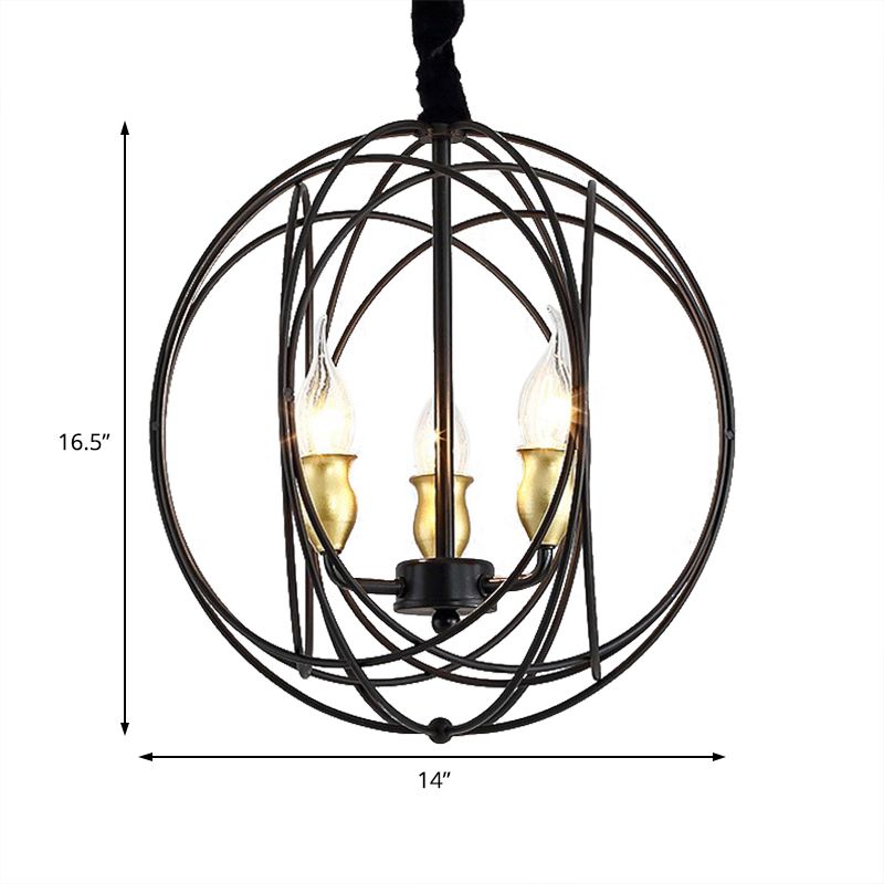 Black de 14 "/ 19" de largeur 3/6 LIGHT LIGHT LIGNANT ÉCLAIRAGE PRENDANT INDUSTRAUT