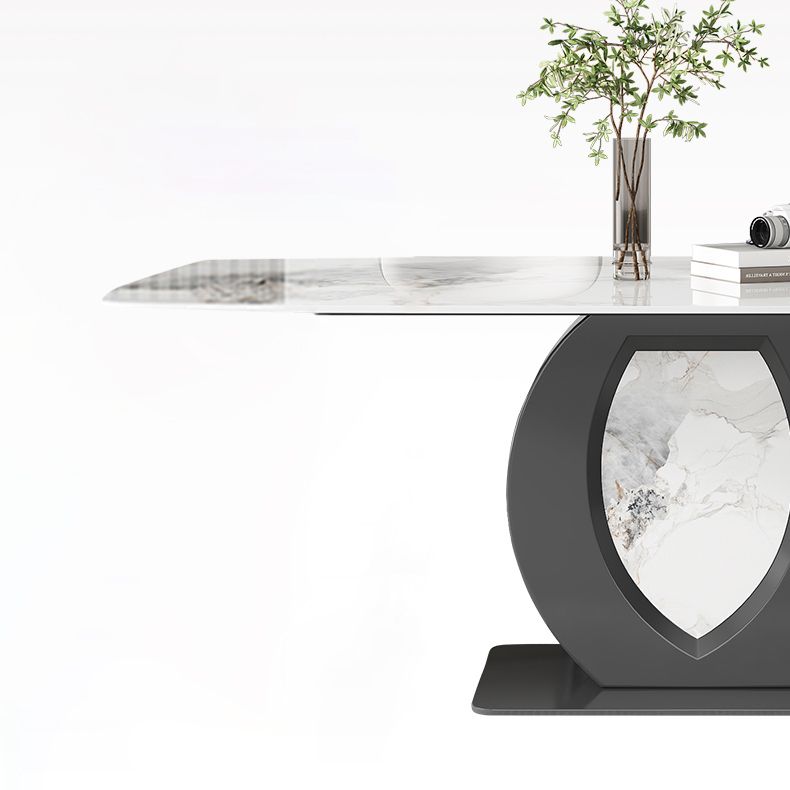 Contemporary 1/4/5/6/7 Pieces Dining Room Table Rectangle Stone Furniture in White