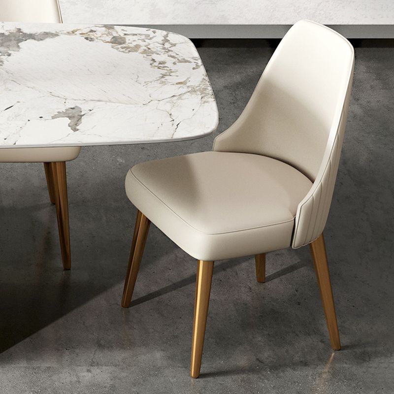 Home Glam Dining Side Chair Kitchen Faux Leather Upholstered Chair