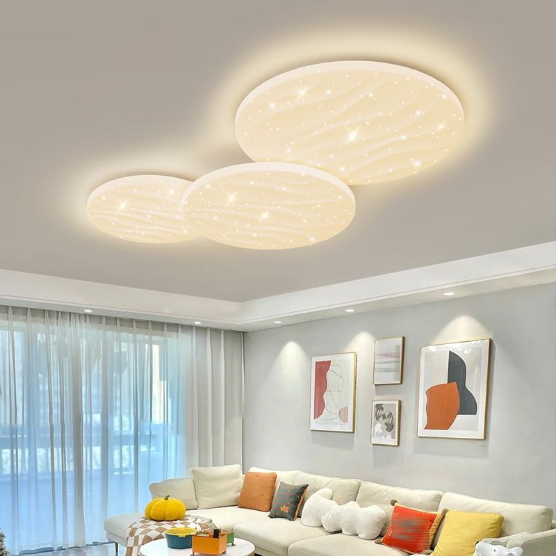 Contemporary Flush Mount 3-Light Ceiling Mounted Fixture with Acrylic for Living Room