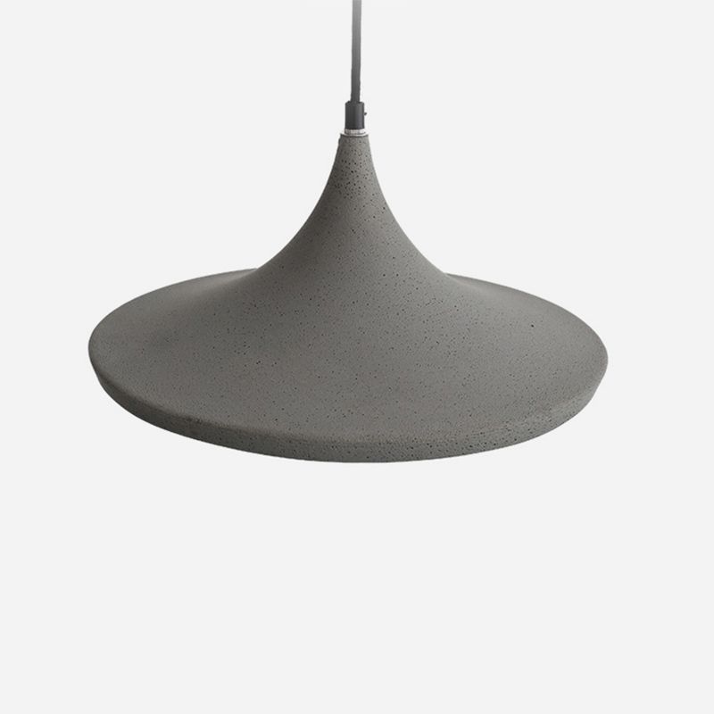 Conical Cement Suspension Lighting Noordse stijl 1 bol Grijze hanger plafondlicht