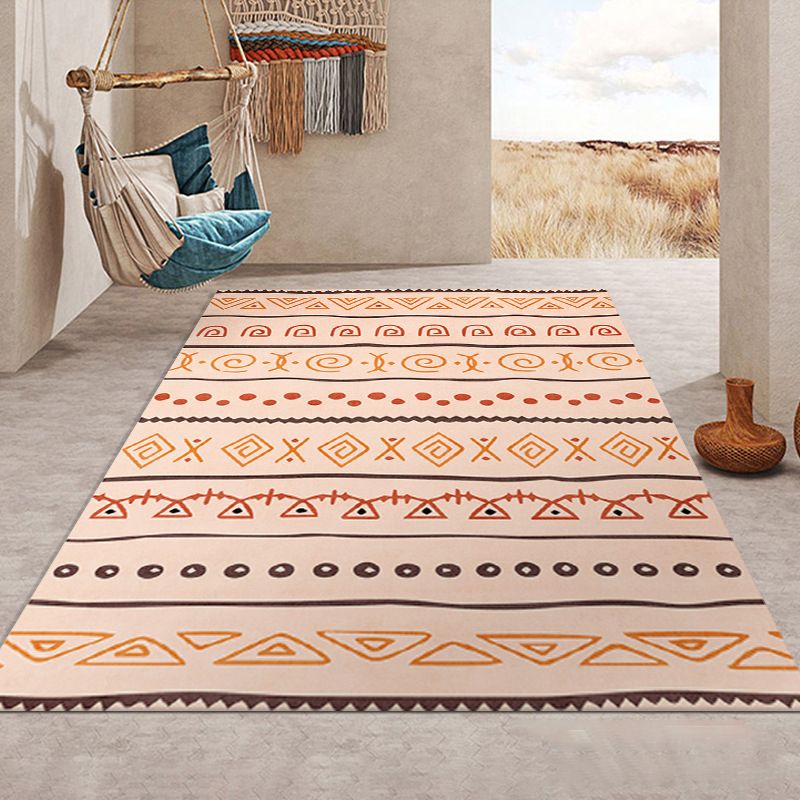 Modern Orange Carpet Pattern Polyester Carpet Washable Carpet for Drawing Room