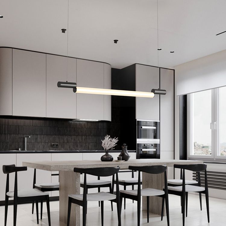 Style moderne pendentif linéaire acrylique 1 luminaire léger de l'île