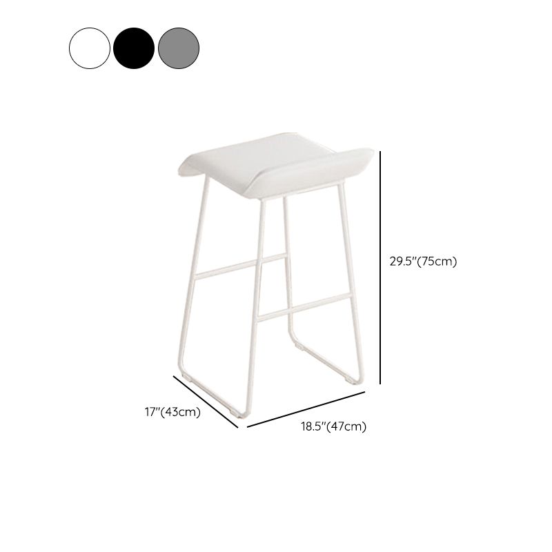 Contemporary Metal Legs PU Leather Indoor Barstool with Cushion