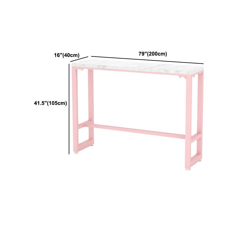 Modern 1/5 Pieces Bar Table Set Rectangle Stone Counter Table for Milk Tea Shop