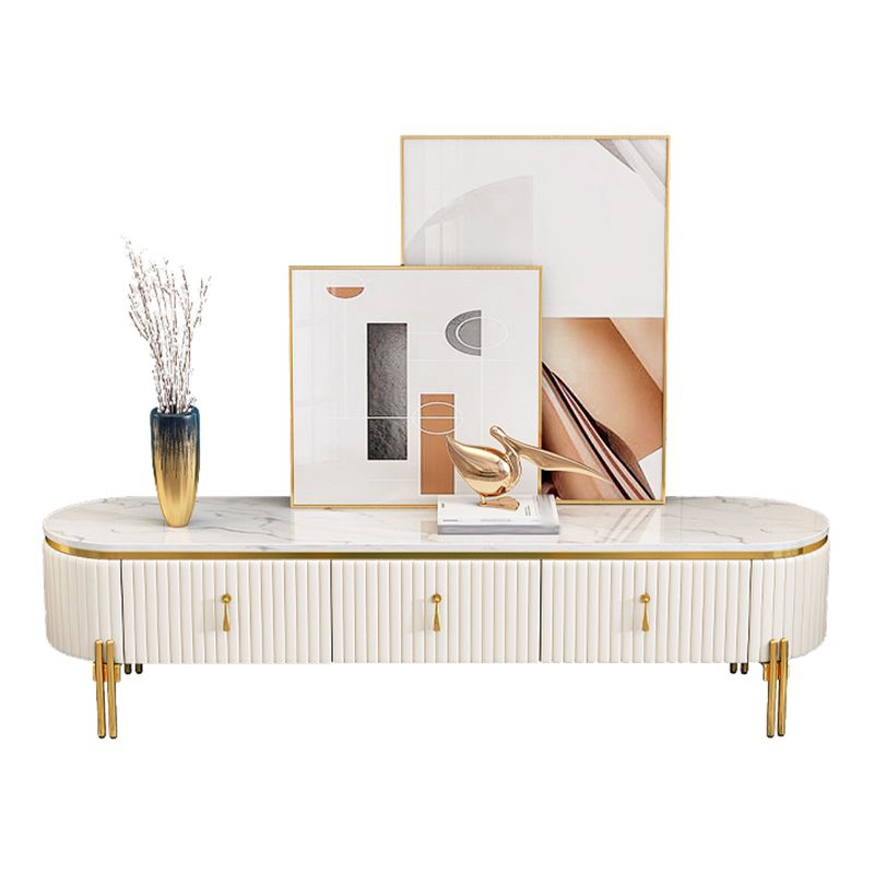 Marble TV Media Console Glam Media Console TV Stand with Drawers