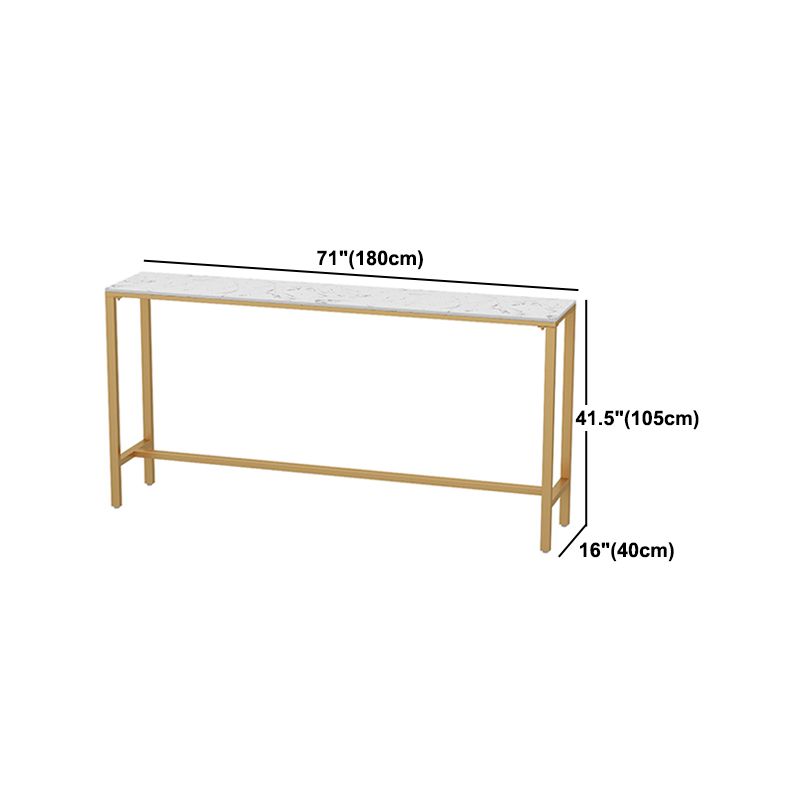 White Marble Bar Table Set 1/4 Pcs Upholstered Bar Stool for Living Room