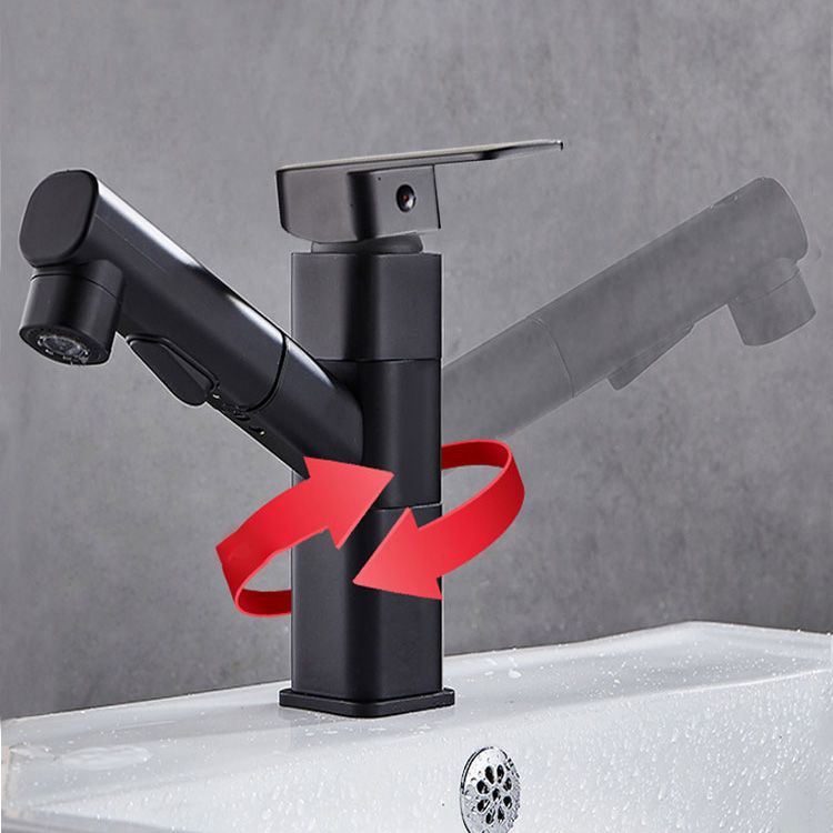 Bathroom Faucet Pull-out Lever Handle Single Hole Washroom Faucet