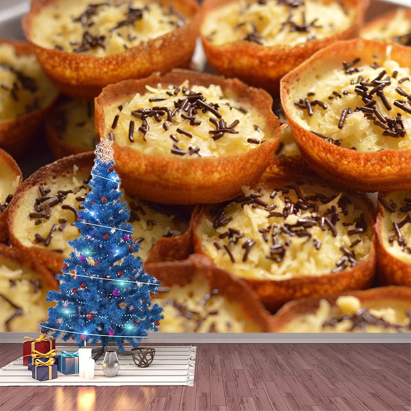 Delicious Food Mural Wallpaper for Dessert Shop Decoration, Customized Size Available