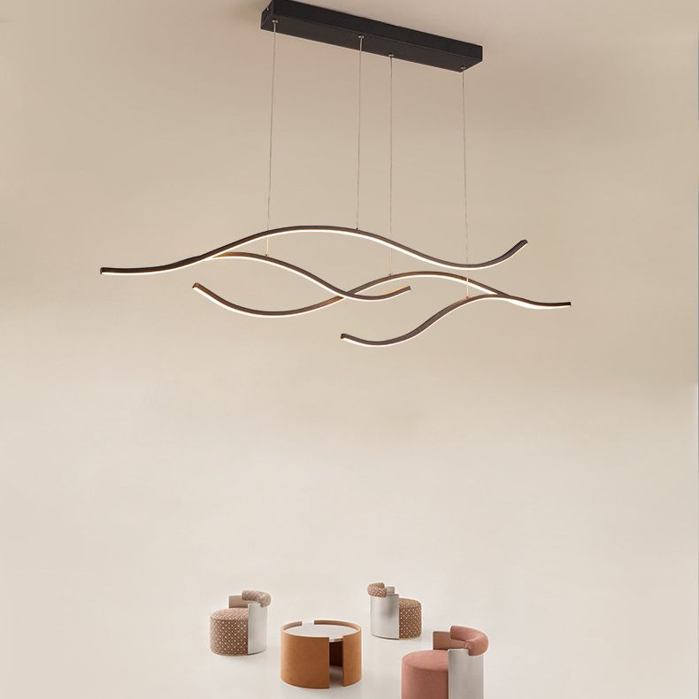 Eigentijdse zwaaiende kroonluchter hanglamp metallic hangende verlichtingsarmaturen voor slaapkamer