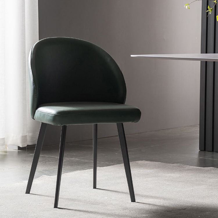 Contemporary Home Parsons Side Chair Leather Matte Finish Dining Chair