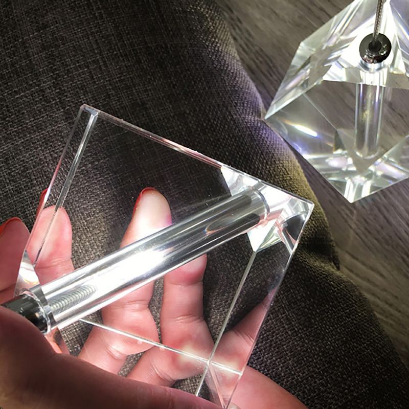 Crystal Silver LED hanglamp in moderne luxe stijl roestvrijstalen vierkante hangende lamp