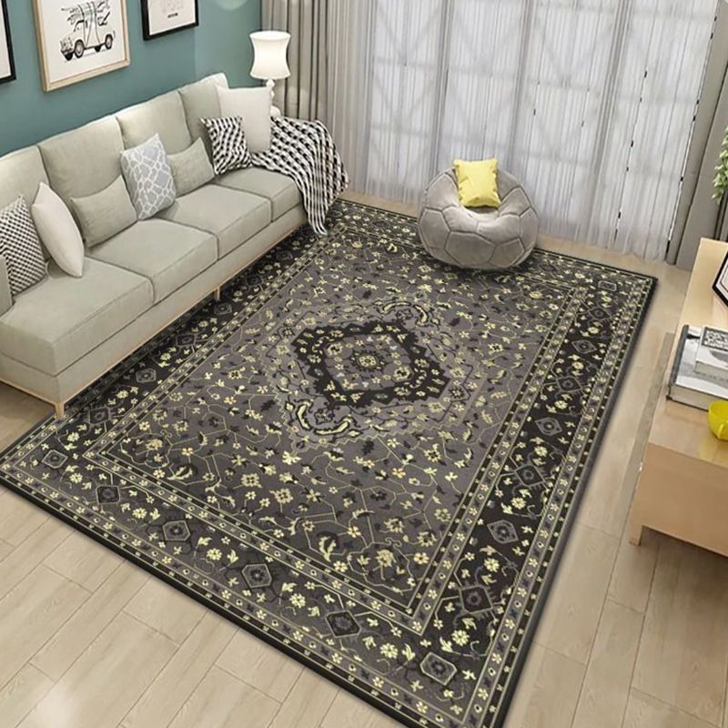 Rotmedaillon Teppich Polyester Vintage Indoor Teppich Nicht-Split-Gebiet Teppich für Wohnkultur