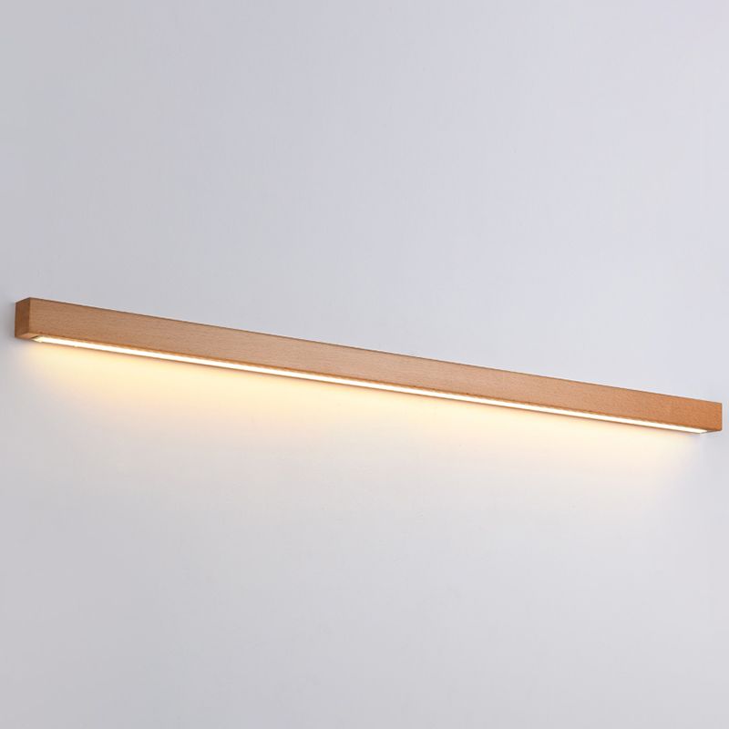 Wood Linear Wall Lighting Modern Style 1-Light Wall Mounted Light Fixture in Brown