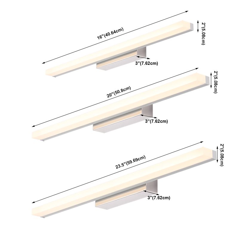 Langstreifen LED -Waschtischlichter mit Acrylschatten moderner Spiegel vorderen Licht
