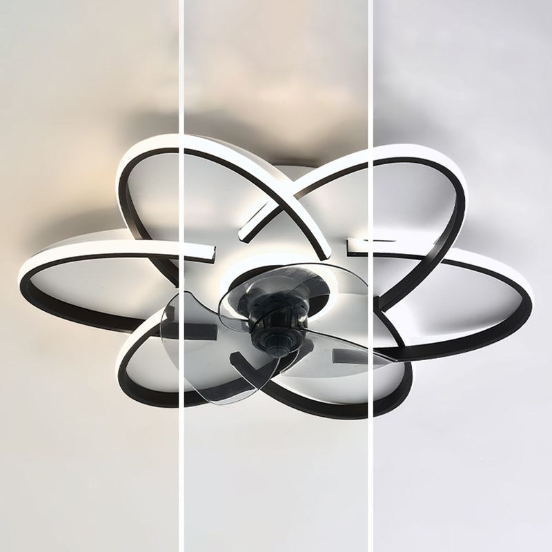Geometric Shape Metal Ceiling Fans Modern Style Multi-Lights Ceiling Fan Lamp Fixture