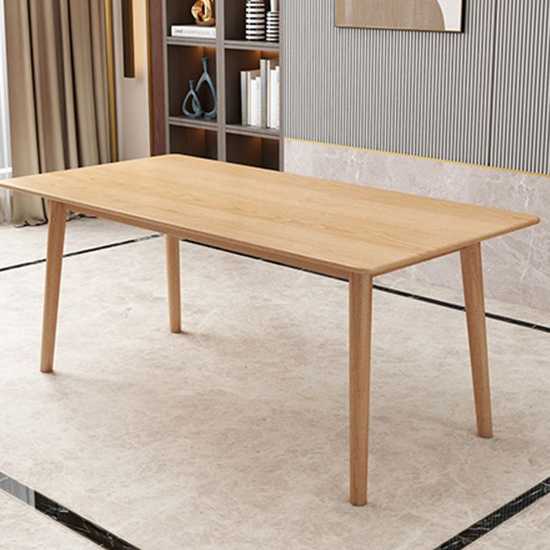 Glam Style Wooden Dining Table Rectangle Table with Wood Legs for Kitchen