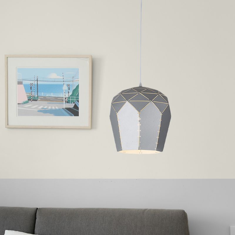 Moderner Weinglas Anhänger Leuchte Metall Metall 1 hängende Decke Licht in Rosa/Grau
