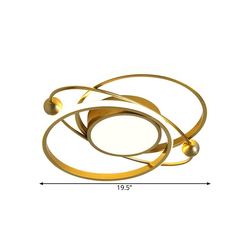 Órbita planetaria de metal Techo de techo de estilo simple LED SEMI MONTORA DE MONTAJE CALIENTE EN CALENTE/WHITE/3 Color Light