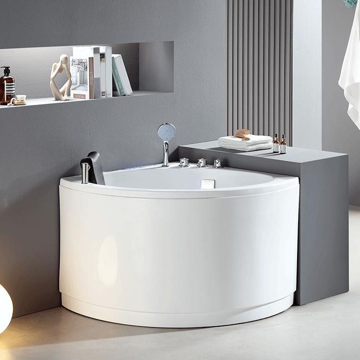Freestanding Modern Bath Back to Wall White Soaking Acrylic Bathtub